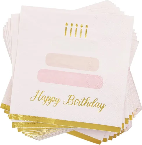 Vista 12 de BLUE PANDA Servilletas de 30 cumpleaños – 5 x 5 pulgadas, 3 capas, 50 unidades, negro y dorado – Servilletas estampadas con texto en inglés «Cheers