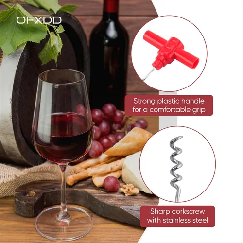 Vista 4 de Sacacorchos portátil de bolsillo - Abrevino de viaje de plástico - Mini tornillo de corcho para botella de vino - Juego de 2