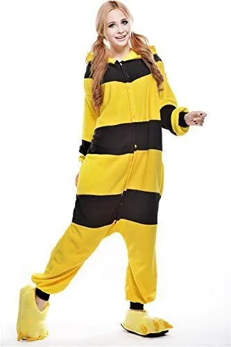 Vista 3 de Newcosplay - Pijama de abeja para adulto, unisex, disfraz de Halloween, L
