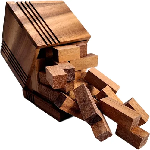 Vista 5 de Rompecabezas Duro para Adultos - Shippers Dilemma Z Wooden Brain Teaser.- 25 Piezas de Madera - Creative Crafthouse