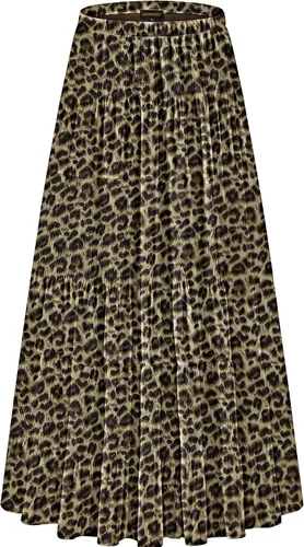 Vista 33 de NASHALYLY - Faldas largas de gasa, acampanadas, plisadas, con cintura alta y elástica para mujer Albaricoque Rosa Floral