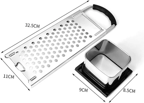 Vista 7 de Spaetzle Maker - Herramienta de fabricación de bolas de masa de fideos caseros de acero inoxidable con empujador de seguridad y mango de goma cómodo