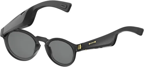 Vista 4 de Bose Monturas, gafas de sol de audio con auriculares abiertos, Rondo, negro con conectividad Bluetooth, regular