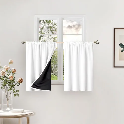 Vista 13 de BGment - Cortinas opacas para sala de estar de 63 pulgadas de largo, juego de 2 paneles, cortinas para oscurecer toda la habitación, cortinas