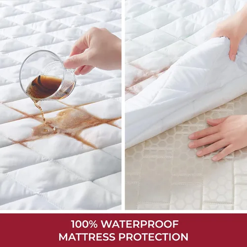 Vista 2 de Mellanni Protector de colchón impermeable – Protector de cama transpirable con bolsillo profundo de 21 pulgadas – Funda ultrasuave – Cubrecolchón