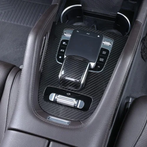 Vista 6 de Cubierta de consola central de fibra de carbono real para Mercedes-Benz GLE W167 C167 Coupe 350 53 63 S GLS X167 450 580 63 AMG accesorio