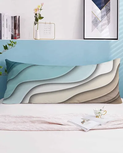 Vista 28 de DecorLovee Juego de 2 fundas de almohada de playa de verano, tamaño estándar, material de microfibra, oceánico, costero, aguamarina, beige, funda