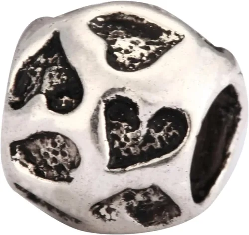 Vista 5 de 20 cuentas sueltas de gran agujero de flores en flor (agujero de 0.177 in) espaciador de metal plateado antiguo para bricolaje artesanía joyería