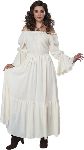 Vista 2 de California Costumes Disfraz de campesino renacentista para mujer (beige), Beige