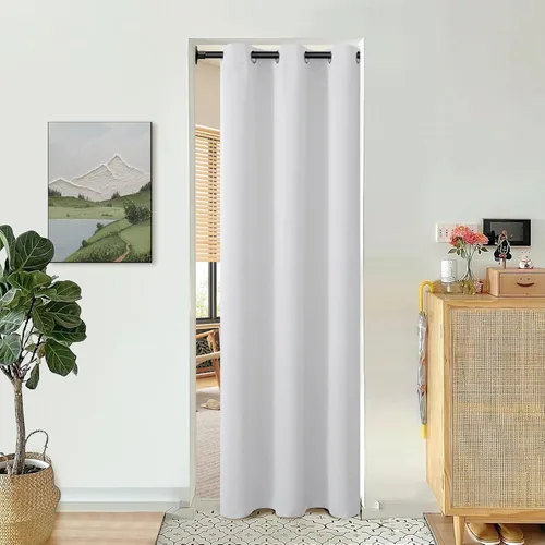 Vista 13 de BGment Cortina Oscurecedora para Puerta Corredera, Cortina Divisoria Opaca Ancha para Sala de Estar de 84 Pulgadas de Largo, Cortina Térmica de Rosa