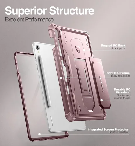 Vista 5 de Dexnor Funda para Samsung Galaxy Tab S9 de 11 pulgadas 2023, [Protector de pantalla y soporte integrados] con soporte para bolígrafo, resistente a
