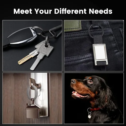 Vista 4 de TIKIDESIGN Titanium Key Rings for Keychains, Quick Release Side Pushing Key Chain Rings Kit, Titanium Key Rings for Men