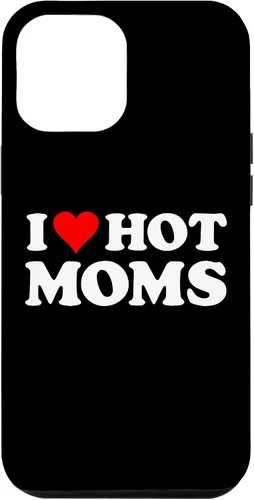 Vista 25 de Funda con texto en inglés "I Love Hot Moms Red Heart para iPhone 16