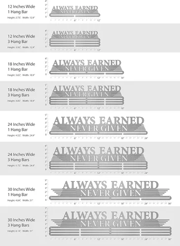 Vista 4 de Allied Medal Hangers - Estantería de exposición para medallas Always Earned Never Given (compacto), varios tamaños disponibles