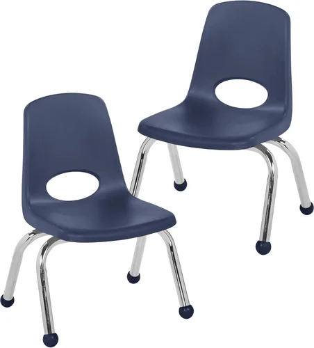 Vista 17 de FDP 15407-BL - Silla escolar apilable de 8 pulgadas con deslizadores de Azul
