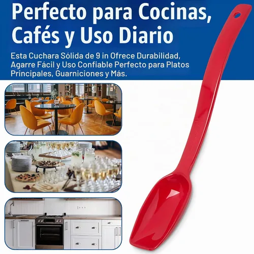 Vista 7 de Cucharas para servir Carlisle, sólidas y perforadas, para buffet/ensaladas 0.25 oz - 0.8 oz (paquete de 12 unidades), Rojo, 12