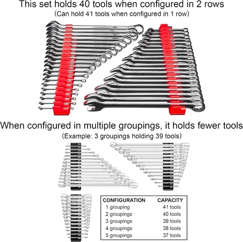 Vista 9 de Ernst Manufacturing Wrench Pro - Organizador modular de llaves inglesas para 40 llaves inglesas (Hi-Viz) - Fabricado en los Estados Unidos