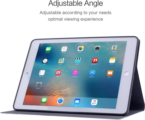 Vista 4 de Funda para iPad 9.7 2018/2017 5ª/6ª Generación, iPad Air 2, iPad Air, Vimorco - Funda trasera de TPU suave, funda tipo cartera de cuero