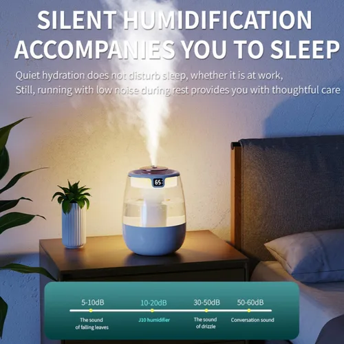 Vista 4 de Humidificador para dormitorio, humidificador de niebla fría de 1.8L con luz nocturna, humidificadores para el hogar y las plantas, habitación