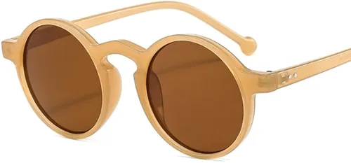 Vista 3 de Xpectrum Gafas de sol ligeras unisex pequeñas redondas hippie, marco de plástico circular, estilo retro Lennon, gafas bohemias