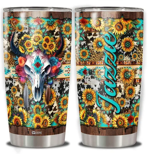Vista 7 de WAZONE Vaso de aguacate personalizado con tapa con nombre personalizado de 20 onzas, 30 onzas, acero inoxidable, aislado, taza de viaje, linda taza