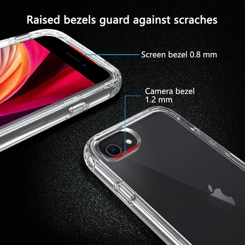 Vista 2 de BESINPO Funda para iPhone SE 2022 (3ª generación)/iPhone SE 2020/8/7, protector de pantalla integrado 360 cuerpo completo a prueba de golpes