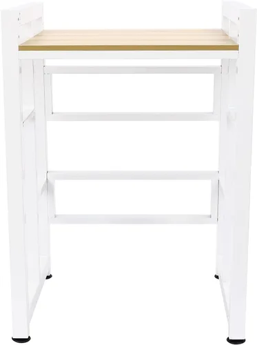 Vista 7 de Soporte apilable para lavadora y secadora, estantes resistentes para lavadora y secadora con laminado ajustable de madera, estante de estante