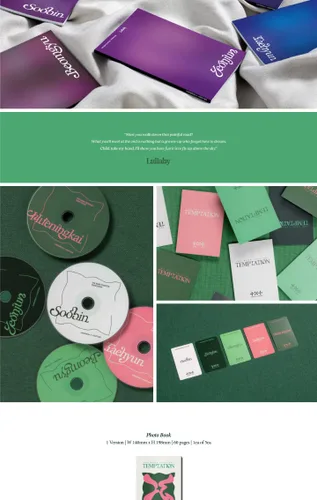 Vista 2 de TXT The Name Chapter : TEMPTATION 5th Mini Album Lullaby Version Mini poster on pack+Photobook+Sticker+Postcard+Photocard+Tracking TOMORROW X