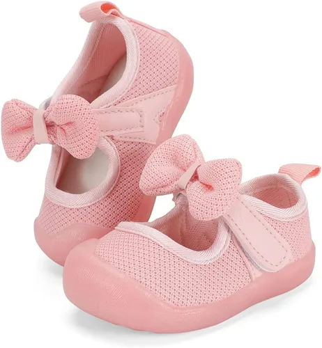 Vista 2 de Zapatos de bebé para niño y niña, zapatos de malla transpirable para caminar, suela de goma antideslizante, zapatos de cuna para primeros pasos