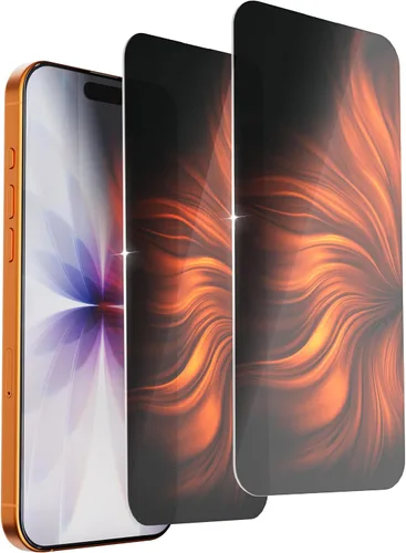 Vista 16 de Paquete de 2 protectores de pantalla de privacidad para iPhone 11 Pro Max/XS Max, vidrio templado antiespía, efecto espejo colorido degradado