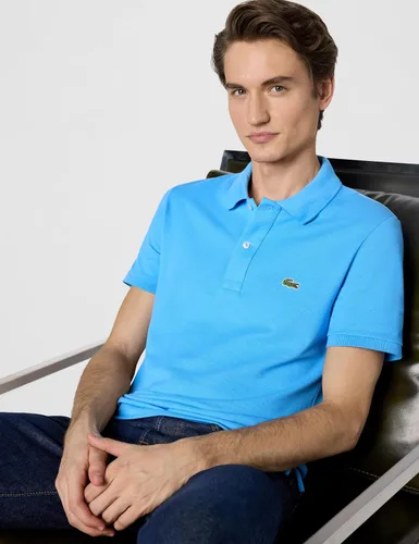 Vista 2 de Lacoste Camisa polo de manga corta para hombre Slim Fit L12.12 azul (Argentine Blue)