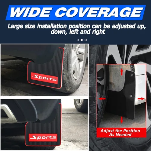 Vista 4 de 4 unidades de guardabarros de tamaño mini universal para automóvil, protector contra salpicaduras, apto para sedán, hatchbacks, protector de lodo