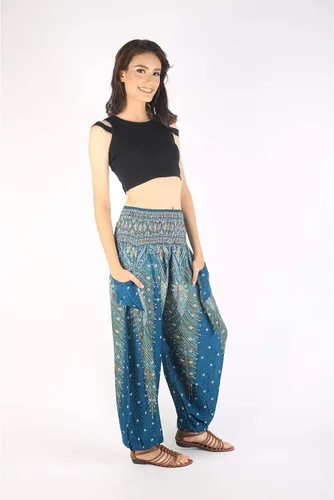 Vista 4 de Pantalones bohemios, pantalones harem, de yoga, para mujer, para la playa