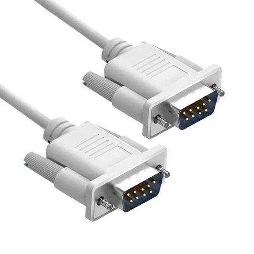 Vista 7 de DB9 RS232 Cable de extensión serie hembra a hembra 9 pin DB9 cable recto a través de 9 pines conector serie gris 3 pies