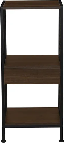 Vista 5 de Household Essentials Estantería de madera y hierro de nogal de mediados de siglo