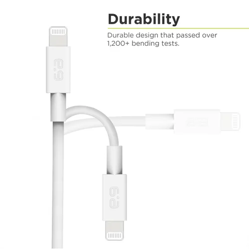 Vista 2 de PureGear Cable USB C a Lightning, cable de sincronización de datos certificado MFi de Apple, compatible con entrega de energía y cargadores tipo C