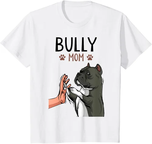 Vista 30 de American Bully Mom Cute Dog Mama Camiseta divertida para mujer, Blanco, S