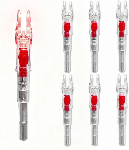 Vista 7 de 6 Pack X Lighted Arrow Nocks LED Archery Nocks for .204" 5.2mm Shafts Auto-Illuminated LED with ON/OFF Switch, High Visibility, Impact Resistant