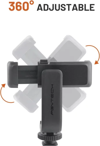 Vista 3 de Soporte de trípode para teléfono iPhone con 2 soportes de zapata fría (versión mejorada), soporte de disparo vertical y horizontal, de 2.36 a 3.62