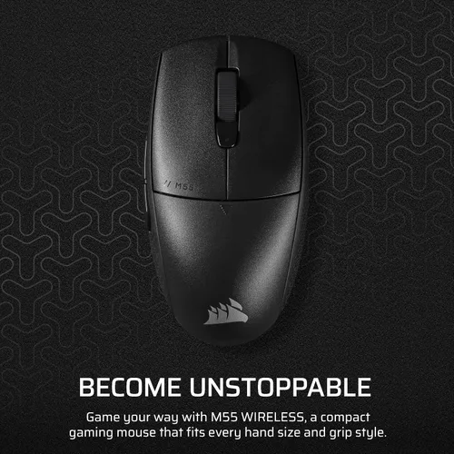 Vista 2 de Corsair M55 Mouse inalámbrico ligero para juegos FPS - 2.4 GHz y Bluetooth - 24,000 DPI - Batería de larga duración - Seis botones programables