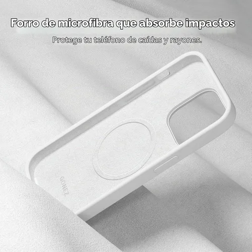 Vista 6 de GONEZ Funda de silicona para iPhone 14 Pro Max, compatible con MagSafe, con protector de pantalla + protector de lente de cámara, silicona líquida a