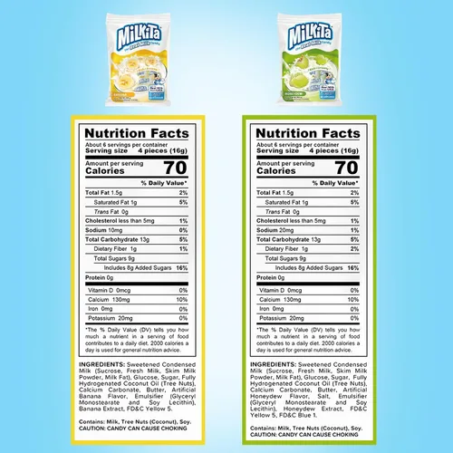Vista 2 de Milkita Caramelo cremoso de leche de plátano y melaza – Dulces saludables bajos en azúcar con leche real para niños y adultos – Caramelos sin grasa