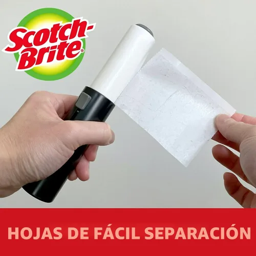 Vista 4 de Scotch-Brite - Mini rodillo quitapelusas de viaje, ideal para quitar el pelo de mascotas, 30 hojas