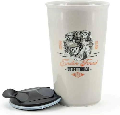 Vista 4 de Se7en20 Star Wars Ewok - Taza de cerámica con tapa Endor Forest Outfitting Co. 12 onzas