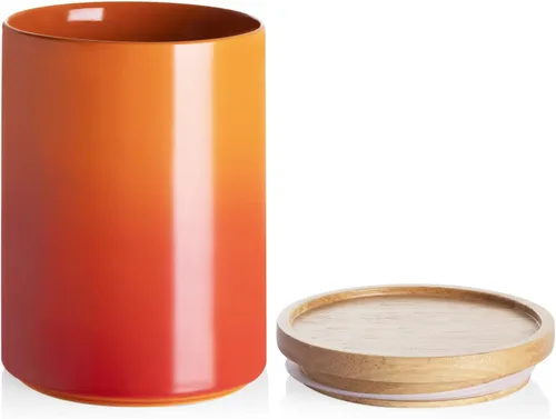 Vista 54 de Recipientes de cocina Sweejar, tarro de almacenamiento de cerámica para alimentos, recipientes apilables con tapa hermética de madera para servir