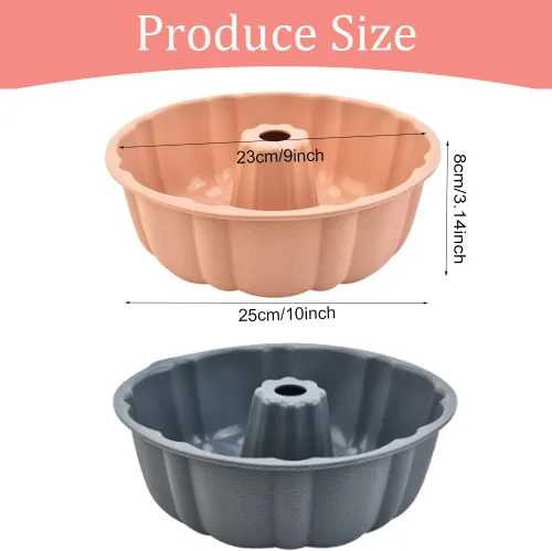 Vista 3 de Molde de silicona para tartas, antiadherentes de 10 pulgadas, paquete de 2 moldes de silicona para hornear, gelatina, gelatina (gris + rosa)