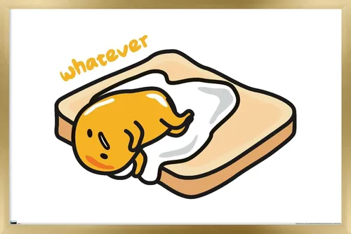 Vista 15 de Trends International Gudetama - Póster de pared Whatever (22.4 pulgadas de largo x 14.7 pulgadas), versión enmarcada en madera de granero Versión