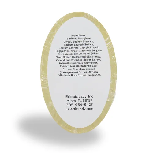 Vista 5 de Eclectic Lady Barra de jabón de champú de malvavisco tostado con aceite de argán puro, proteína de seda, proteína de miel y extractos de flor