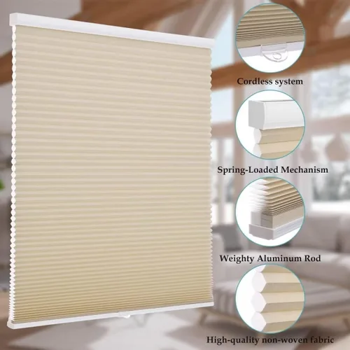 Vista 3 de MYshade Persianas celulares inalámbricas con filtro de luz de 1.5 pulgadas, aislamiento térmico, reducción de ruido, impermeables, tratamientos