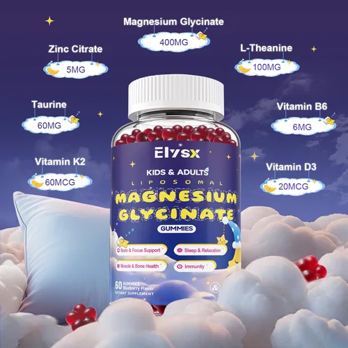Vista 7 de Multivitamínico metilado para niños, masticable y liposomal, glicinato de magnesio, 400 mg, gomitas, inmune y cerebro, músculo y relajación